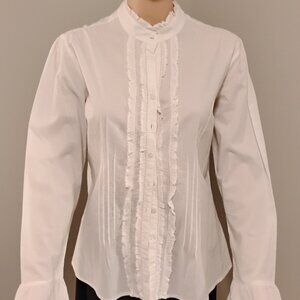 Chadwicks womens top white with ruffles